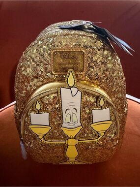 Loungefly Gold Sequin Character Mini Backpack NWT